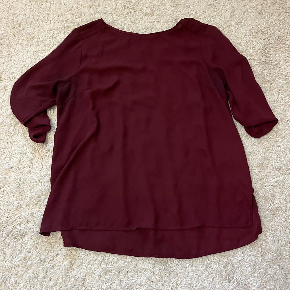 Apt. 9 burgundy blouse size large